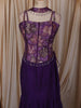 Deep Royal Purple Floral Zari Embroidered Design Semi Silk Mermaid Lehenga with Choker Dupatta