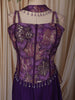 Deep Royal Purple Floral Zari Embroidered Design Semi Silk Mermaid Lehenga with Choker Dupatta