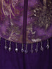 Deep Royal Purple Floral Zari Embroidered Design Semi Silk Mermaid Lehenga with Choker Dupatta