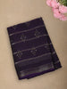 Deep Royal Purple Ikat Printed Design Mixed Cotton Saree with Zari Woven Border