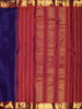 Deep Royal Purple Solid Woven Design Pure Kanchipuram Silk Saree with Contrast Zari Border