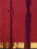 Deep Royal Purple Solid Woven Design Pure Kanchipuram Silk Saree with Contrast Zari Border