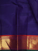Deep Royal Purple Solid Woven Design Pure Kanchipuram Silk Saree with Contrast Zari Border