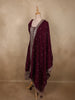 Deep Royal Wine Butta Zari Woven Design Silk Salwar Suit with Dupatta