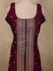 Deep Royal Wine Butta Zari Woven Design Silk Salwar Suit with Dupatta