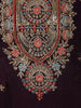 Deep Royal Wine Purple Floral Embroidered Design Organza Palazzo Suit