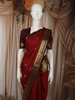Deep Ruby Red Butta Zari Woven Design Pure Kanchipuram Silk Saree with Contrast Zari Border