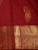 Deep Ruby Red Floral Butta Zari Woven Design Pure Kanchipuram Silk Saree with Zari Border