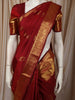 Deep Ruby Red Floral Butta Zari Woven Design Pure Kanchipuram Silk Saree with Zari Border