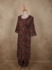 Deep Rust Maroon Floral Printed Design Cotton Palazzo Suit
