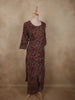 Deep Rust Maroon Floral Printed Design Cotton Palazzo Suit