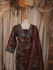 Deep Rust Maroon Paisley Printed Design Pure Cotton Straight Cut Salwar Suit with Matching Printed Dupatta