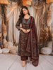 Deep Rust Maroon Paisley Printed Design Pure Cotton Straight Cut Salwar Suit with Matching Printed Dupatta