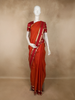 Deep Rust Orange Solid Woven Design Kanchipuram Silk Saree with Zari Border