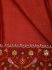 Deep Rust Red Stone Embellished Design Pure Tussar Saree with Floral Sequins Border