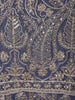 Deep Slate Navy Blue Floral Sequins Embroidered Design Georgette Palazzo Suit with Dupatta
