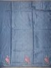 Deep Steel Blue Mini Checked Woven Design Pure Tissue Designer Saree with Motif Border