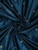 Deep Teal Blue Floral Butta Zari Woven Design Semi Banarasi Silk Saree with Contrast Designer Blouse
