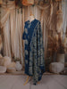Deep Teal Blue Floral Motif Printed Design Cotton Straight Cut Salwar Suit with Matching Dupatta