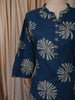 Deep Teal Blue Floral Motif Printed Design Cotton Straight Cut Salwar Suit with Matching Dupatta