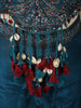 Deep Teal Blue Floral Sequins and Beads Embroidered Design Georgette Indo Western Palazzo Suit with Matching Dupatta