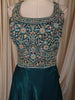 Deep Teal Blue Floral Sequins and Thread Embroidered Design Organza Party Lehenga with Matching Dupatta