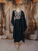 Deep Teal Blue Floral Vine Thread and Beads Embroidered Design Pure Cotton Anarkali Salwar Suit with Matching Dupatta