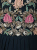 Deep Teal Blue Floral Vine Thread and Beads Embroidered Design Pure Cotton Anarkali Salwar Suit with Matching Dupatta