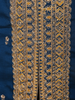 Deep Teal Blue Floral Zari Embroidered Design Silk Salwar Suit with Contrast Yellow Dupatta