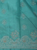 Deep Teal Blue Floral Zari Woven Design Pure Kanchipuram Silk Saree with Zari Border