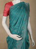 Deep Teal Blue Floral Zari Woven Design Pure Kanchipuram Silk Saree with Zari Border