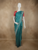 Deep Teal Blue Floral Zari Woven Design Pure Kanchipuram Silk Saree with Zari Border