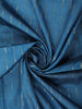 Deep Teal Blue Gold Zari Striped Design Semi Tussar Saree with Contrast Border