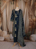 Deep Teal Blue Ikat Printed Design Cotton Straight Cut Salwar Suit with Dupatta