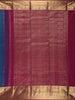 Deep Teal Blue Paisley Butta Woven Design Pure Kanchipuram Silk Saree with Contrast Border