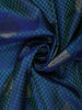 Deep Teal Blue Paisley Butta Woven Design Pure Kanchipuram Silk Saree with Contrast Border