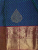 Deep Teal Blue Paisley Butta Woven Design Pure Kanchipuram Silk Saree with Contrast Border