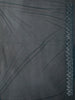 Deep Teal Blue Stone Embellished Design Net Party Wear Saree with Floral Thread Work Border