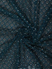 Deep Teal Blue Stone Embellished Design Net Party Wear Saree with Floral Thread Work Border