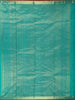 Deep Teal Blue Stripes Zari Woven Design Pure Kanchipuram Silk Saree with Zari Border