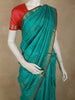 Deep Teal Blue Stripes Zari Woven Design Pure Kanchipuram Silk Saree with Zari Border