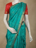 Deep Teal Blue Stripes Zari Woven Design Pure Kanchipuram Silk Saree with Zari Border