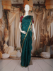 Deep Teal Green Butta Woven Design Kanchipuram Silk Saree with Zari Border