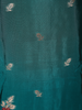 Deep Teal Blue Floral Embroidered Design Tissue Organza Salwar Suit with Dupatta