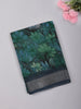 Deep Teal Green Floral Printed Design Mixed Cotton Saree