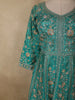 Deep Teal Green Floral Sequins and Beads Embroidered Design Tissue Peplum Palazzo Suit with Dupatta