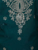 Deep Teal Green Floral Sequins and Zari Embroidered Design Organza Palazzo Suit