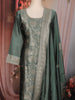 Deep Teal Green Floral Woven Tissue Banarasi Salwar Suit with Dupatta