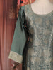 Deep Teal Green Floral Woven Tissue Banarasi Salwar Suit with Dupatta