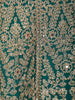 Deep Teal Green Floral Zari and Mirror Embroidered Design Chiffon Palazzo Suit with Matching Dupatta